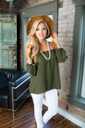 Sexy Off Shoulder Long Sleeve Chiffon Elastic Loose Blouse - Oh Yours Fashion - 5