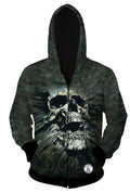 Digital Printing Green Skull Threads Hoodie - Oh Yours Fashion - 2