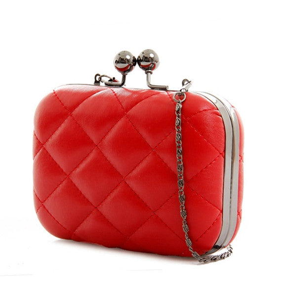Vintage Lady Chain Cross Pattern Shoulder Clutch Purse Handbag Evening Bag - Oh Yours Fashion - 1