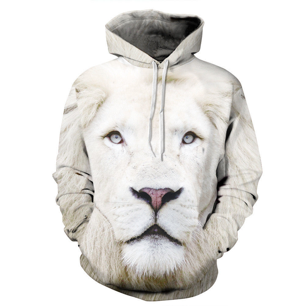 White Lion 3D Digital Printing Couple Hoodie - Oh Yours Fashion - 4