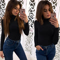 Fashion Pure Color High Neck Long Sleeve Blouse - Oh Yours Fashion - 4