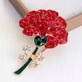 Retro Diamond Red Rose Brooch - Oh Yours Fashion - 3