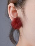 Sweet Furry Ball Women's Earrings - Oh Yours Fashion - 9