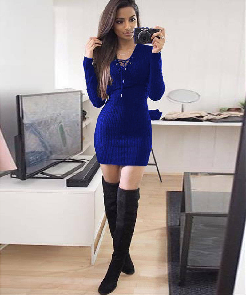 Sexy Lace Up Bodycon Short Dress - Oh Yours Fashion - 7