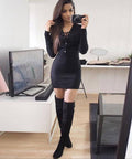 Sexy Lace Up Bodycon Short Dress - Oh Yours Fashion - 5