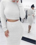 Hot Style Fashion Mohair Sweater Skirt Set - Oh Yours Fashion - 2