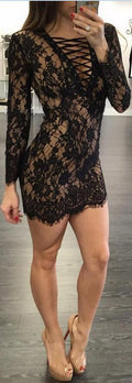 Fashion Sexy Bandage Lace Short Bodycon Dress - Oh Yours Fashion - 2