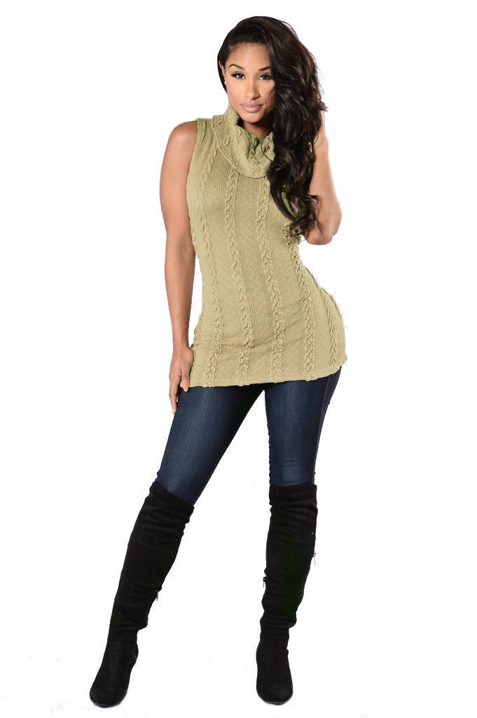 Fashion Sexy High-Neck Sleeveless Sweater - Oh Yours Fashion - 7