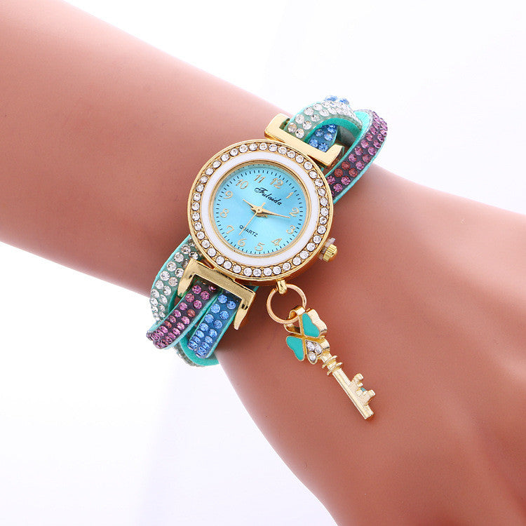 Colorful Crystal Twist Strap Key Watch - Oh Yours Fashion - 1