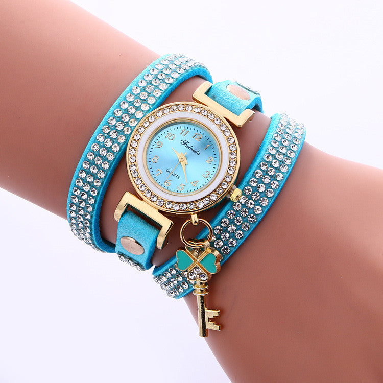 Crystal Strap Key Pendant Watch - Oh Yours Fashion - 1