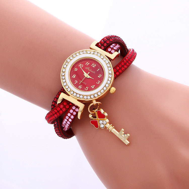 Colorful Crystal Twist Strap Key Watch - Oh Yours Fashion - 3