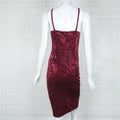 Sexy Spaghetti Strap Velvet Backless Bodycon Long Dress - Oh Yours Fashion - 5