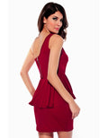 One Shoulder Falbala Bodycon Sexy Dress - Oh Yours Fashion - 3