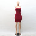 Sexy Spaghetti Strap Pure Color Short Bodycon Dress - Oh Yours Fashion - 5