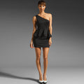 One Shoulder Falbala Bodycon Sexy Dress - Oh Yours Fashion - 4