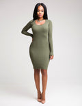 Sexy Hollow Out Back Bodycon Knee-length Dress - Oh Yours Fashion - 5