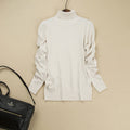 Fashion Pure Color High Neck Long Sleeve Slim Knit Sweater - Oh Yours Fashion - 15