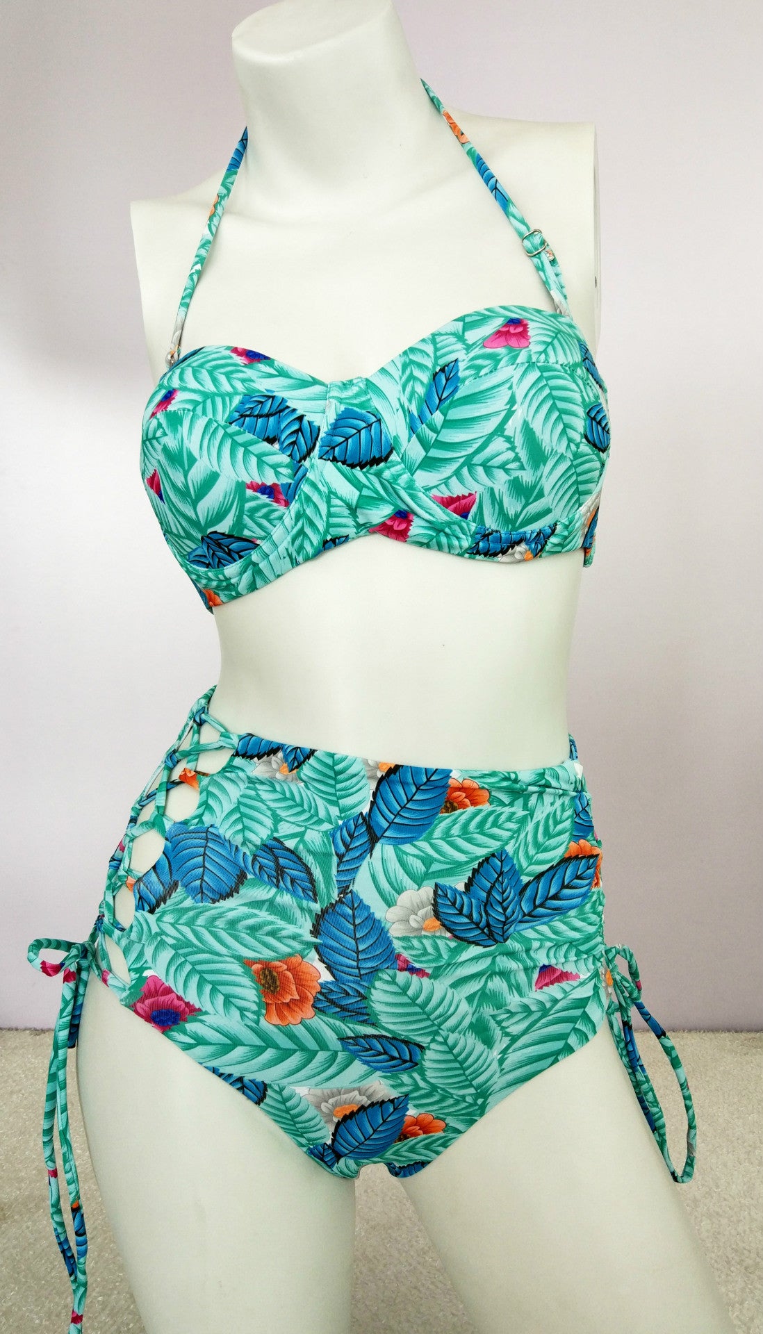 Sexy Strapless Floral Print Two Pieces Swimwear Bikini - Oh Yours Fashion - 5