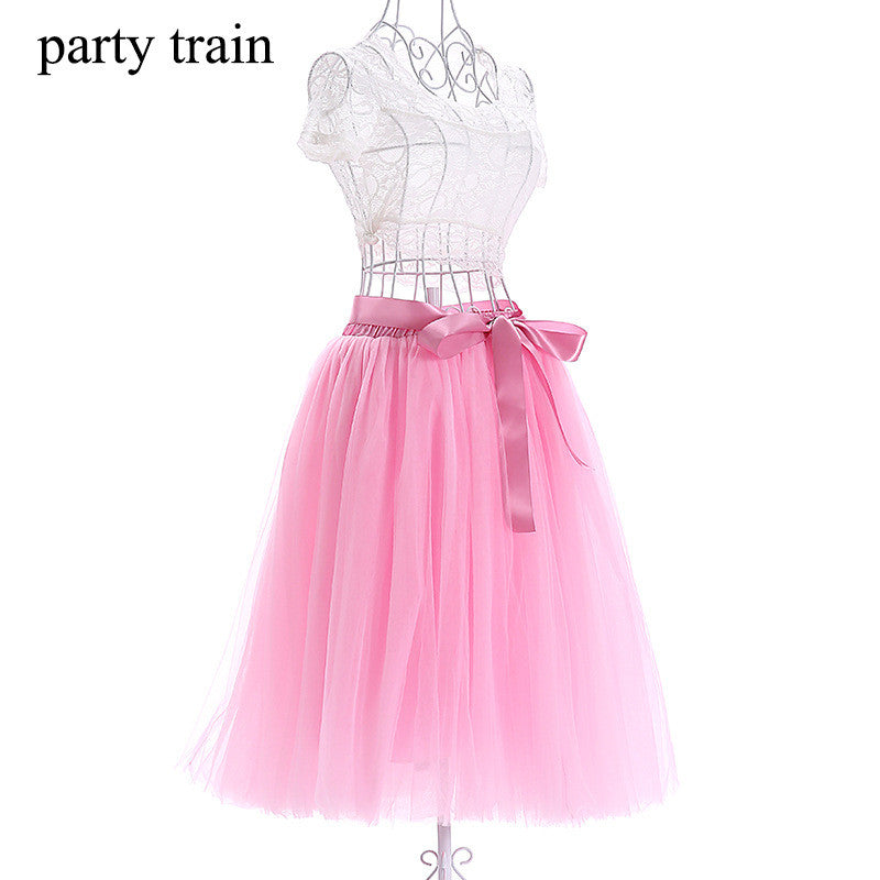 Romantic Multi-layer Pure Color A-line Tulle Skirt - Oh Yours Fashion - 6