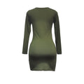 Sexy Side Slit Long Sleeve Scoop Bodycon Short Dress - Oh Yours Fashion - 10
