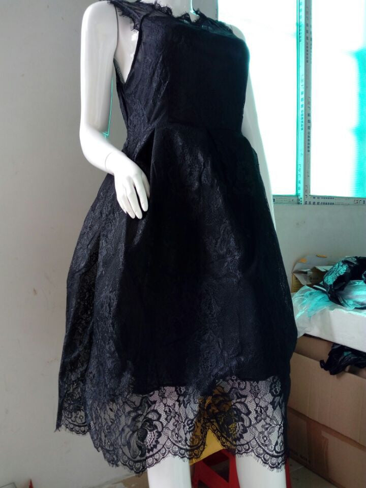 Fashion Eyelash Tassel Lace A-Line Flared Short Dress - Oh Yours Fashion - 7