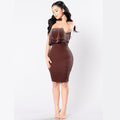 Sexy Halter Strapless Falbala Bodycon Knee-Length Dress - Oh Yours Fashion - 5