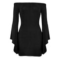 Sexy Off Shoulder Bell Sleeve Bodycon Short Dress - Oh Yours Fashion - 5
