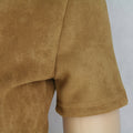 Fashion Suede Short Sleeve Irregular Bodycon Short Dress - Oh Yours Fashion - 10