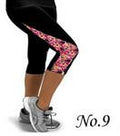 Flower Print Side Triangle Fashion 3/4 Pants Yoga Sport Leggings - Oh Yours Fashion - 10