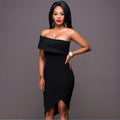 Irregular One Shoulder Strapless Bodycon Dress - Oh Yours Fashion - 1