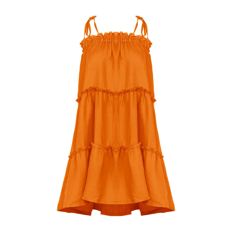 Summer Ruffle Loose Short Beach Dress