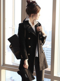 Double Breasted Lapel Slim Solid Long Coat - Oh Yours Fashion - 5