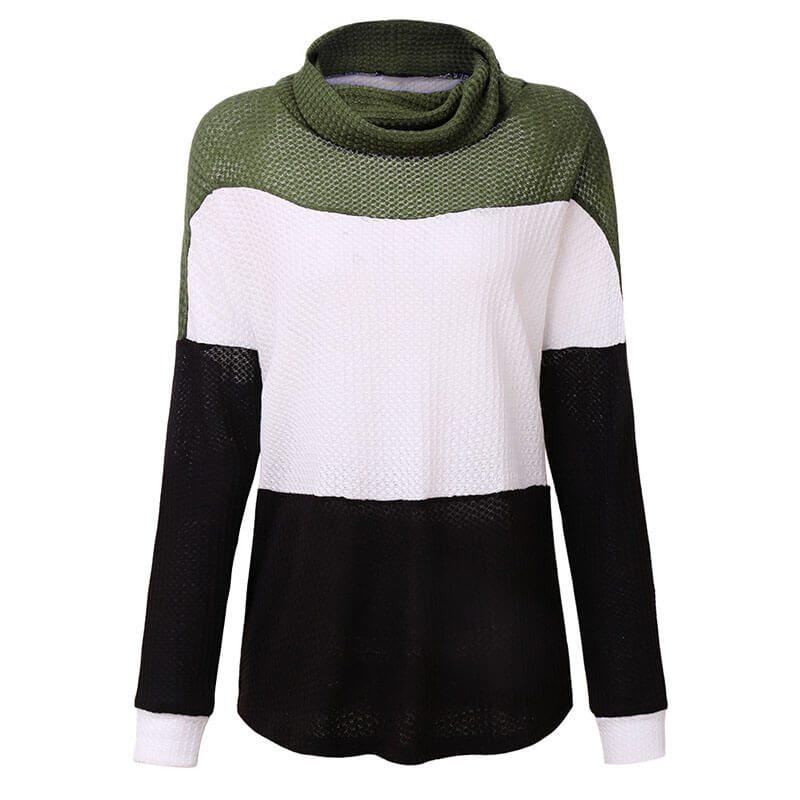 Turtleneck Colorblock Striped Thin Sweater?