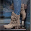 Low Heel Ankle Cutout Boot
