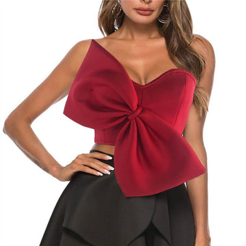 Bow Strapless Crop Top