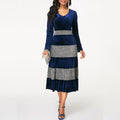 Plus Size Sequin Ruffle Velvet Midi Dress
