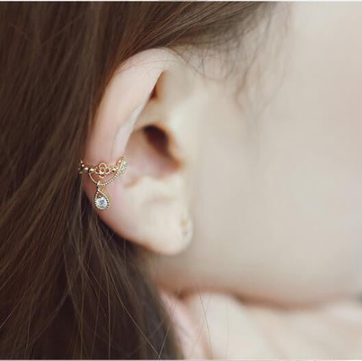 Crystal Water Drop Beautiful Ear Clip - Oh Yours Fashion - 1