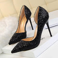 Shinning Low Cut Pointed Toe Stiletto High Heels Party Shoes