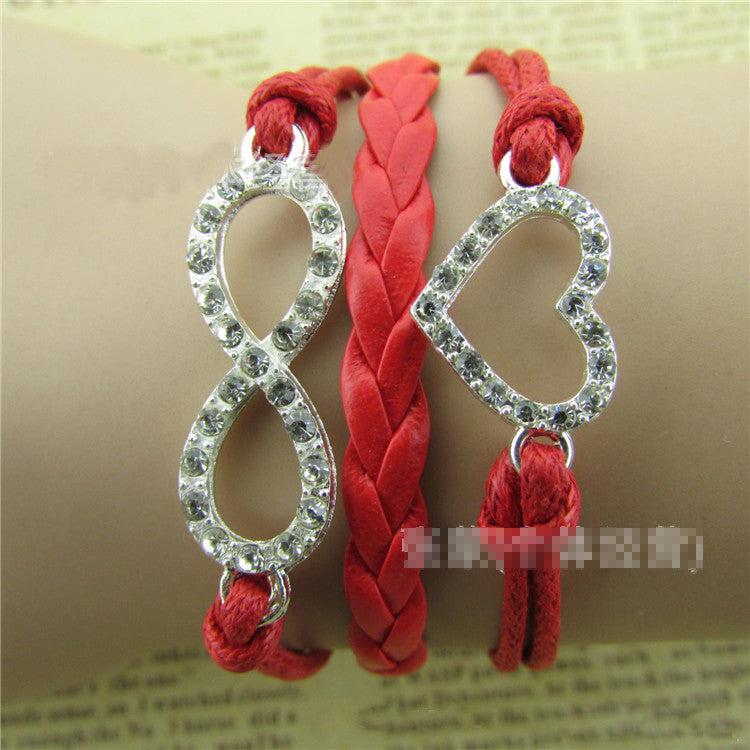 Simple Fashion Crystal Heart Hand-made Bracelet - Oh Yours Fashion - 1