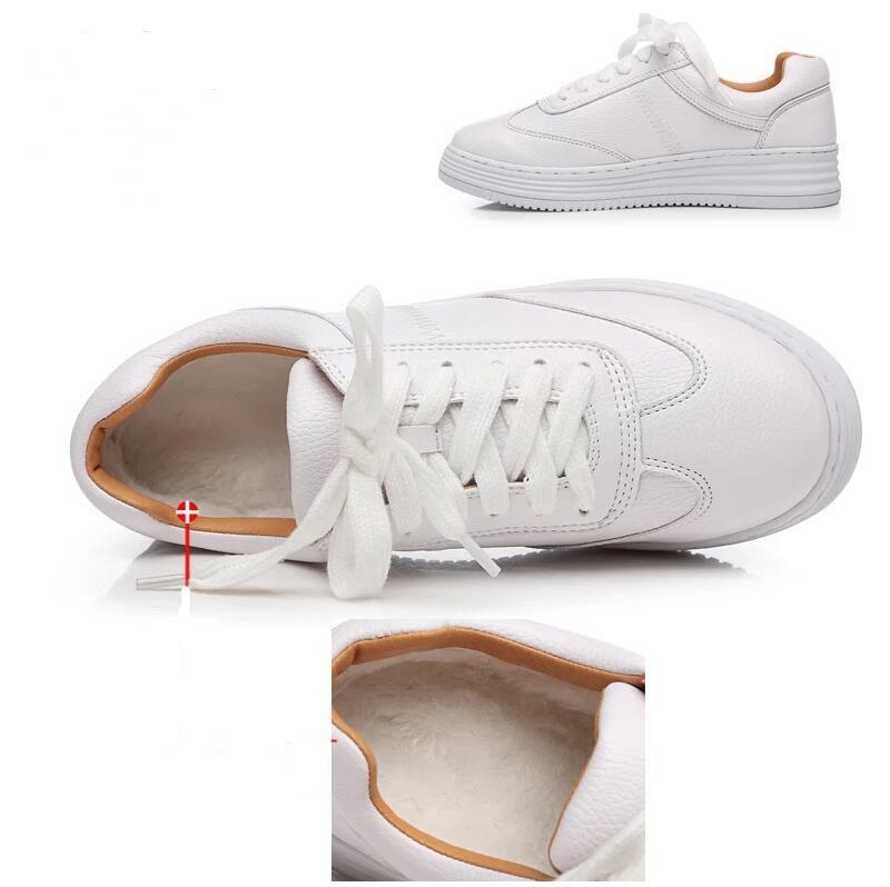 Fashion Increased Lace Up Fur Sneakers