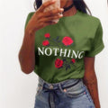 Flower Print Short Sleeve Scoop Neck T-shirt