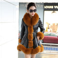 Faux Fur Collar and Cuff Patchwork Oversized Women Coat