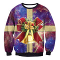 Party Bowknot 3D Galaxy Print Women Christmas Sweatshirt
