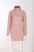Candy Color High Neck Split Long Sweater