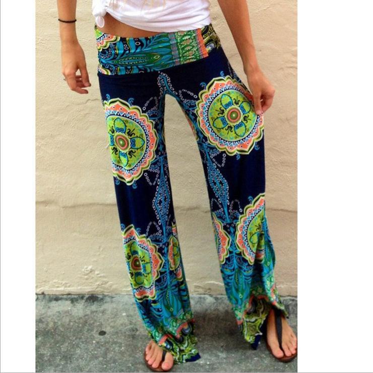 Straight Flower Print Casual Empire Long Pants - OhYoursFashion - 3