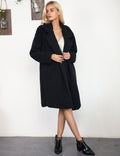 Lapel Collar Solid Color V-neck Oversized Women Teddy Faux Fur Coat