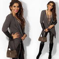 Lapel PU Patchwork Long Sleeves Short Slim Coat - Oh Yours Fashion - 1