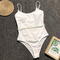 Plain Low Back Strappy High Rise High Cut Swimsuit