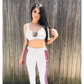 Straps Crop Top with High-waisted Pants Two Pieces Set
