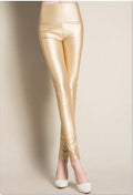 Thick High Waist Pu Skinny Pencil Slim Leggings - Oh Yours Fashion - 2